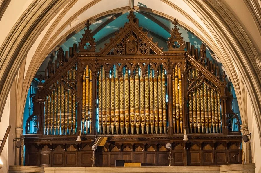 The organ inside St Eunan's Cathedral